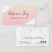 Carte De Visite Maquillage de marbre blanc de parties (Devant / Derrière)