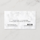 Carte De Visite Maquillage de marbre blanc de parties (Dos)