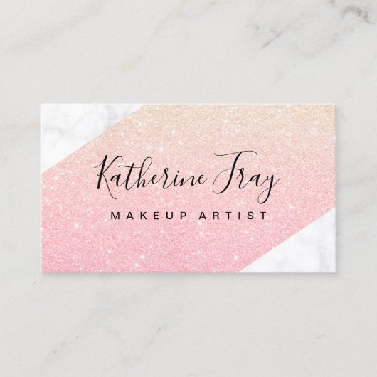 Carte De Visite Maquillage de marbre blanc de parties (Devant)