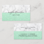 Carte De Visite Maquillage de marbre blanc et cheveux de parties (Devant / Derrière)