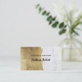 Carte De Visite Maquillage de marbre de faux de traçages modernes (Debout devant)