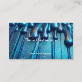 Carte De Visite Maquillage de Parties scintillant bleue à goutte d (Devant)