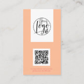 Carte De Visite Maquillage de pêche moderne cheveux photo qr code  (Dos)