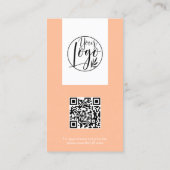 Carte De Visite Maquillage de pêche moderne cheveux photo qr code  (Dos)