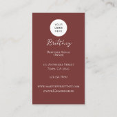 Carte De Visite Maquillage de photo avec code QR et logo script mo (Dos)