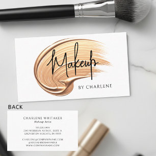Carte De Visite Maquillage de typographie de script moderne