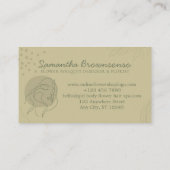 Carte De Visite Maquillage de visage à calligraphie dorée sauge él (Dos)