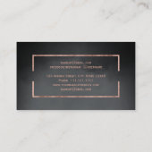 Carte De Visite Maquillage d'eau noir à cadre doré rose moderne (Dos)