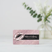 Carte De Visite Maquillage des lèvres Artiste tendance Rose noir P (Debout devant)