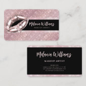 Carte De Visite Maquillage des lèvres Artiste tendance Rose noir P (Devant / Derrière)
