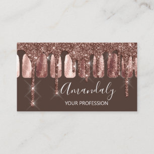 Carte De Visite Maquillage des ongles Artiste Lash Rose Gold Skinn
