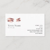 Carte De Visite Maquillage des yeux de Rose d'or Faux (Dos)