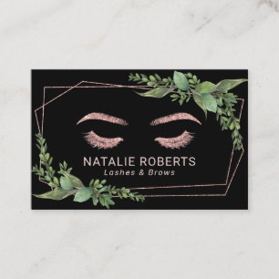 Carte De Visite Maquillage d'Eyelash Artiste Rose Gold Géométrique