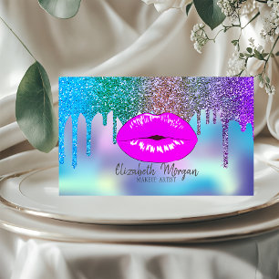 Carte De Visite Maquillage élégant aux gouttes holographiques mode