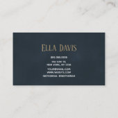 Carte De Visite Maquillage élégant en aquarelle bleu (Dos)