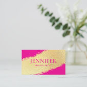 Carte De Visite maquillage élégant or rose luxe tendance (Debout devant)