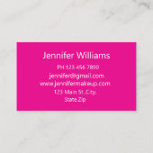 Carte De Visite maquillage élégant or rose luxe tendance (Dos)