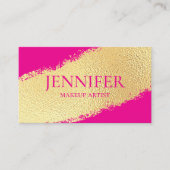 Carte De Visite maquillage élégant or rose luxe tendance (Devant)