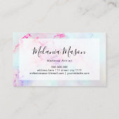 Carte De Visite Maquillage élégant Pastel Encre d'alcool tendance (Dos)