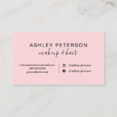 Carte De Visite Maquillage élégante typographie marbre parties sci (Dos)