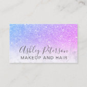 Carte De Visite Maquillage élégante typographie marbre violet part (Devant)