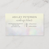 Carte De Visite Maquillage élégante typographie perle jaune nacre (Dos)