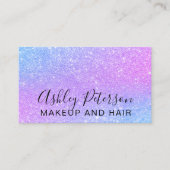 Carte De Visite Maquillage élégante typographie rose bleu violet p (Devant)