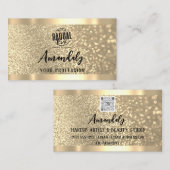 Carte De Visite Maquillage Esthétique Lash Nails Code QR Logo Or (Devant / Derrière)