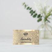 Carte De Visite Maquillage Esthétique Lash Nails Code QR Logo Or (Debout devant)