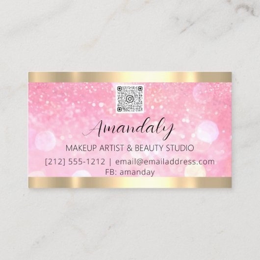 Carte De Visite Maquillage Esthétique Lash Nails QR Code Logo Part (Dos)