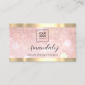 Carte De Visite Maquillage Esthétique Lash Nails QRCode Logo Rose (Devant)