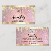 Carte De Visite Maquillage Esthétique Lash QR Logo Gold Drivers (Devant / Derrière)