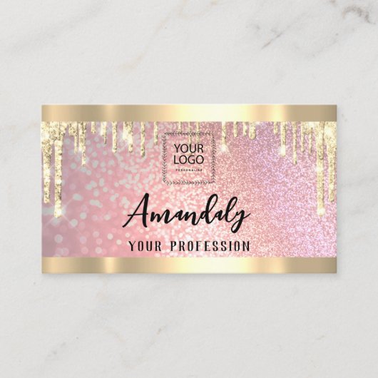 Carte De Visite Maquillage Esthétique Lash QR Logo Gold Drivers (Devant)