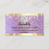 Carte De Visite Maquillage Esthétique Lash QR Logo Purple Drives (Dos)