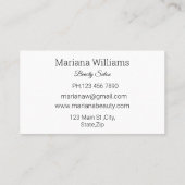 Carte De Visite maquillage et cheveux 3 photos salon de beauté (Dos)