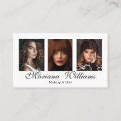 Carte De Visite maquillage et cheveux 3 photos salon de beauté (Devant)