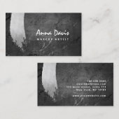 Carte De Visite Maquillage et cheveux argent élégant et moderne (Devant / Derrière)