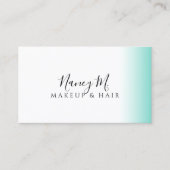 Carte De Visite Maquillage et cheveux blancs à la menthe (Devant)