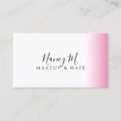 Carte De Visite Maquillage et cheveux blancs roses modernes (Devant)