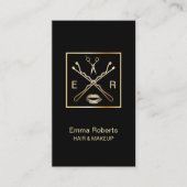 Carte De Visite Maquillage et coiffure Bobby Pin Ciseau & Lèvres (Devant)