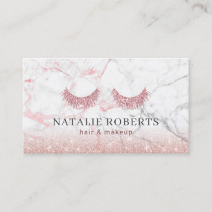 Carte De Visite Maquillage et coiffure Rose Gold Parties scintilla