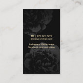 Carte De Visite Maquillage et noir moderne de rayures de coiffeur (Dos)