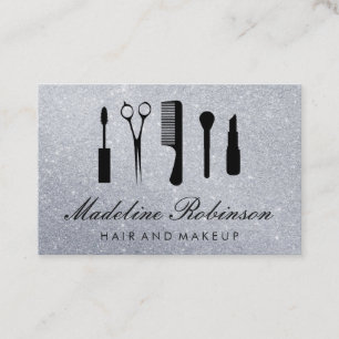 Carte De Visite Maquillage et outils pour cheveux Parties scintill