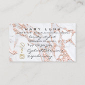 Carte De Visite Maquillage Eyebros Lashes Rose or marbre cuivre (Dos)