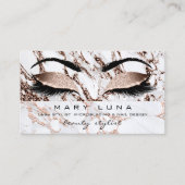 Carte De Visite Maquillage Eyebros Lashes Rose Or Marbre Molten (Devant)
