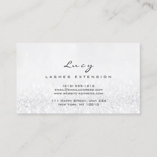Carte De Visite Maquillage Eyebros Nom Lash Parties scintillant gr (Dos)