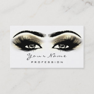 Carte De Visite Maquillage Eyebros yeux Lashes Blanc SPA or