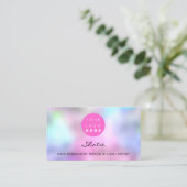 Carte De Visite Maquillage Eyebross Logo Lash Holographique rose (Debout devant)