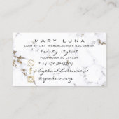 Carte De Visite Maquillage Eyebrosse Lash Marbre Or Parties scinti (Dos)