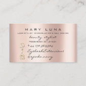 Carte De Visite Maquillage Eyebrosses Lashes Rose Or Rose Blanc (Dos)
